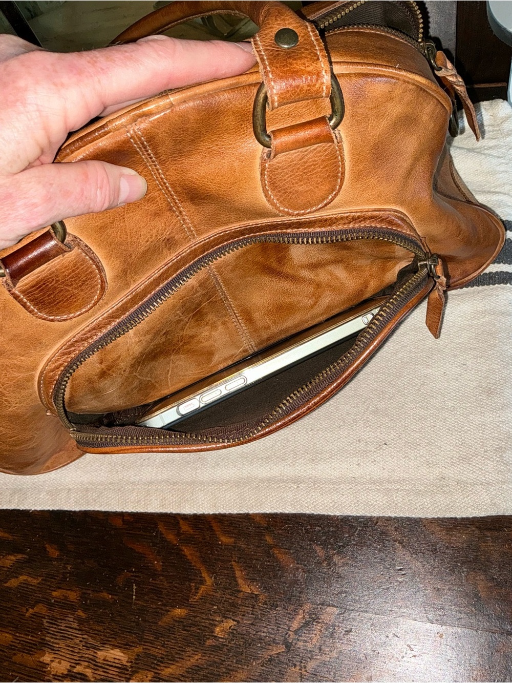 Bed Stu Leather Angie Shoulder Bag Crossbody Tan Rustic MSRP $325 - Picture 12 of 15